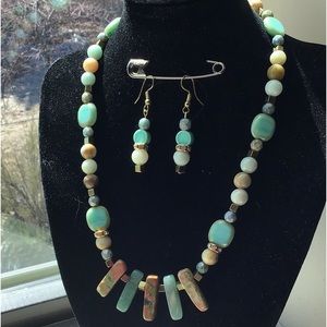 Amazonite necklace &. earring set